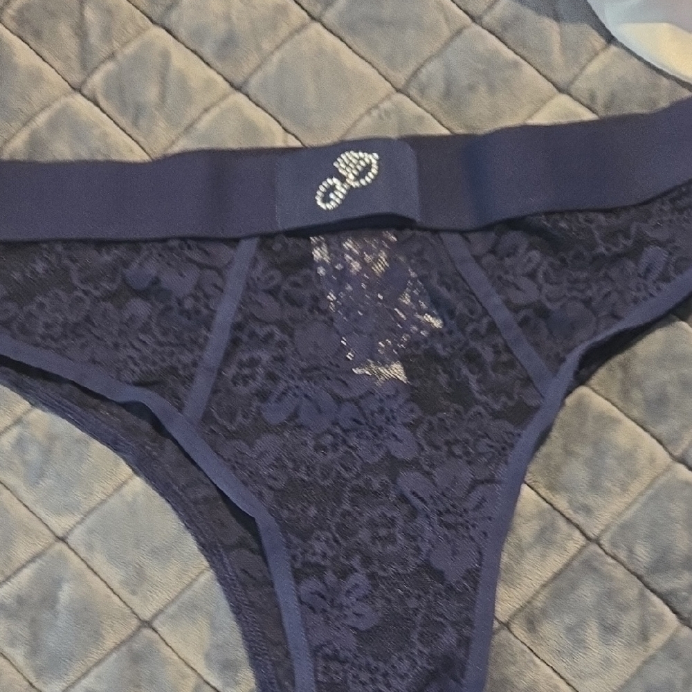 Pink Elegant Lace Women's Intimate in Navy Blue